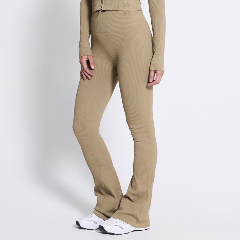 Flared training tights "Flare seamless" Beige